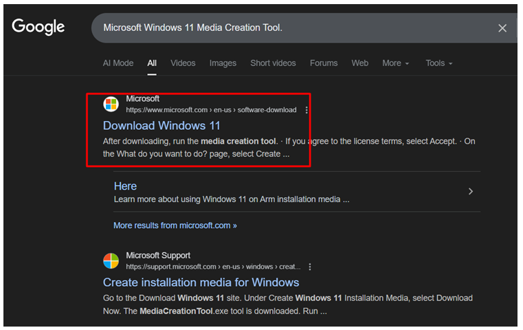 Microsoft Windows 11 Media Creation Tool
